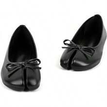 Women's Tabi Shoes Flats Split Toe Janpanese Ballet Flats Cute Black Bowknot Ballerina Shoes-2025 - 黑色 - 查看 10