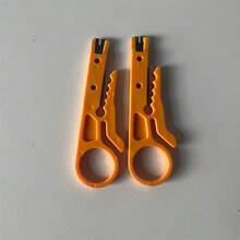 2 件套便携式剥线钳和切割器 - 专业电工工具，用于切割线路和压接钳 - 黃色 - 查看 12