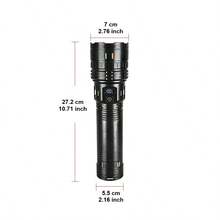 10000 Lumens Super Bright LED Flashlight, Rechargeable Type-C Interface, Outdoor Ultra Bright Long Range Tactical Flashlight, Waterproof Safety Lighting, Adjustable Zoom, Suitable For Fishing, Hunting, Hiking, Cycling, Mountaineering, Emergency Operations And More