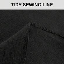 Round Linen Tablecloth 50 Inch - Wrinkle And Stain Resistant Washable Polyester Fabric Table Cloth For Dining Room Kitchen Party, Black - Black50Round - View 5