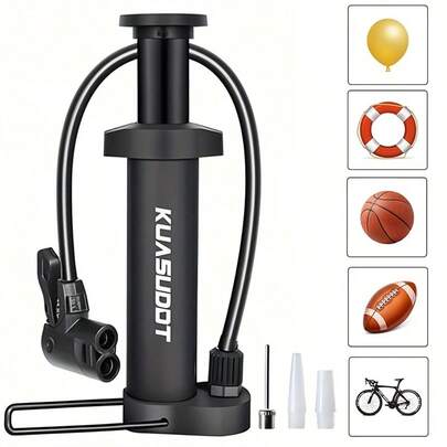 1 多功能便携式气泵 手动迷你高压泵 自行车篮球足球快速充气机 适用于自行车篮球足球等运动球类充气机 适合户外骑行运动比赛应急使用 一款“轻巧强大”的户外神器 自行车轮胎打气筒球类充气机 无需电源