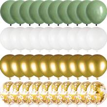 20/40pcs White, Green & Gold Balloon Set, 10inch Latex Balloons Perfect For Weddings, Birthdays, Anniversaries, Graduations & More - Multipurpose Indoor Celebration Decor, Birthday Balloons - Multicolor - View 5