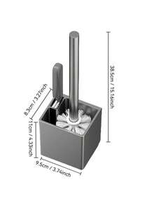1set Toilet Brush With Holder, Wall-Mounted Long Handle Toilet Cleaning Brush, Flexible Toilet Brush, Reaching All Corners, Bathroom Cleaning Brush, Hotel Cleaning Supplies Bathroom Decor Fall Decor Bathroom Accessaries Bathroom Tools - Grey - View 10