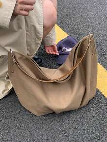 Neue minimalistische Schultertasche, einzigartiges Design Umhängetasche für Frauen - Khaki - Übersicht 9