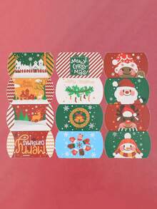 12/6/1pc Christmas Pillow Box Packaging Wedding Candy Paper Box, Christmas Pillow Gift Boxes With Santa, Snowman & Elk Prints For Candy, Small Presents, Holiday Party Favors, Stocking Stuffers, Table Decor, Secret Santa Exchange, Office Gift Wrapping, Winter Wedding, Birthday, And Home Decor