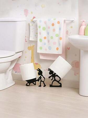 1pc Simple And Practical Toilet Paper Holder - Modern And Cute Ant-Shaped Design With Cheerful Animal Prints. This Stylish Toilet Paper Holder Adds A Touch Of Humor And Style To Your Bathroom Space And Is Suitable For Home Decor, Office Bathrooms, Or Any Laundry Area.