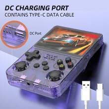 R36S Retro Handheld Game Console, Linux System, 3.5" IPS Screen, 18000+ Game Capacity, Portable Pocket Video Player - Purple - View 8