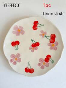 yeefeeco 1 pezzo Set tazza e piattino in ceramica, tazza da caffè e piattino con motivo floreale, tazza da tè carina e piattino, adatto per uso domestico, tè pomeridiano, ragazze e periodo di rientro a scuola