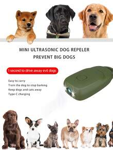 Mini Ultrasound Dog Repeller Prevention Device Portable Repeller With LED Effective Anti-Barking Training Device For All Dogs 3in1 And Lanyard​ Dog Anti Barking