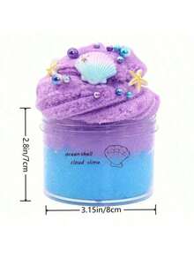 1pc Ocean Starfish Shell Mud Slime, Silk Slime DIY Stress Relief Toy, Faux Pearl & Shell Decor, Random Accessories & Packaging Stickers, Gift For Friends, Family, Christmas, Piñata Filler, Party Favor