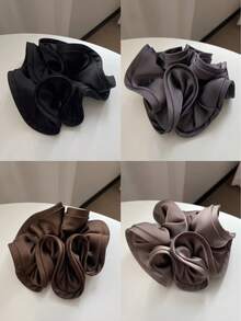 1pc/3pcs Elegant Satin Scrunchies With Ruffle Edges, Soft & Stretchy Hair Ties For Buns, Ponytails, Everyday Use