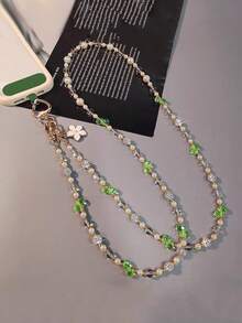 水晶莱茵石球挂绳带 - 斜挎/单肩款式，长度较长，适合户外、旅行、摄影、购物，可与手机兼容，可作为送给母亲、家人、朋友、生日、节日的礼物，手机挂饰，手机链