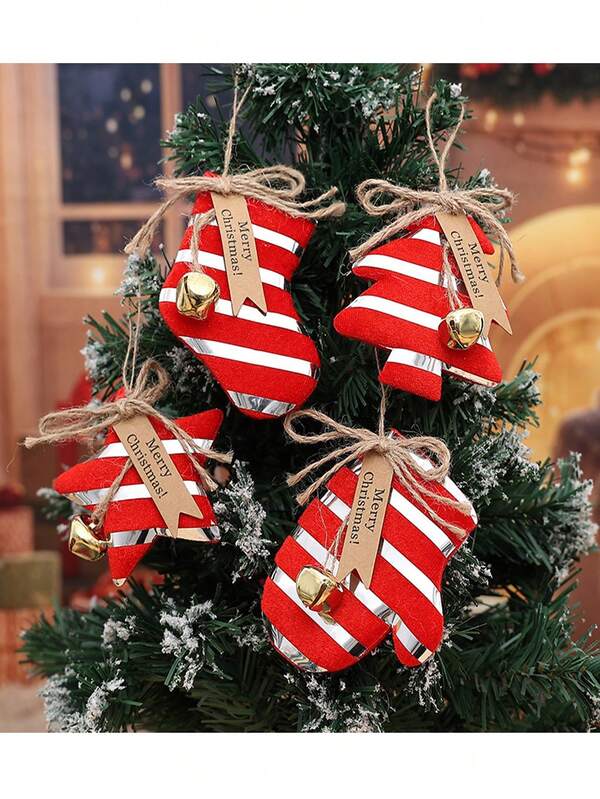 1pc Christmas Tree Ornament Mini Shoe, Five-Pointed Star, Glove Decoration Set, Party Atmosphere, Window Display, Holiday Decor, Couple Backpack Pendant, Cute Backpack Charm, Party Favor, Best Holiday Gift For Friends, Party Decor, Home Decor, Suitable For Holiday Elements, Decorations, Restaurant & Living Room