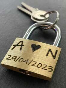 个性化金属爱心锁心形迷你挂锁,适合宿舍柜子、行李箱、包包 - 可爱的情人节礼物 - 彩色 - 查看 11