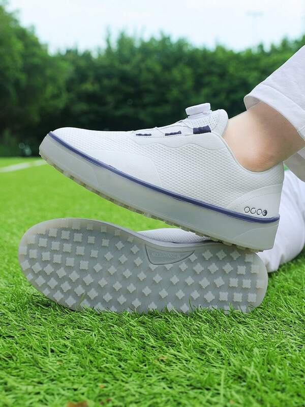 New Men's Golf Shoes With Rotary Buckle Design, Non-Slip Casual Golf Shoes