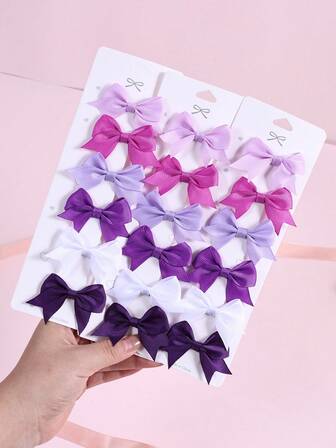 10 件/套多色织物蝴蝶结发夹，适合女婴，可爱百搭发饰，适合日常使用