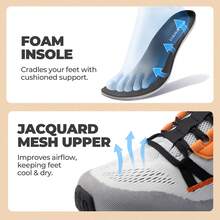 Women's Walking Shoes Cushion Running Tennis Non-Slip Comfortable Workout Gym Athletic Breathable Fashion Sneakers ActiveLite - 淺灰色 - 查看 6