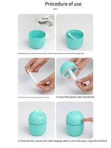 迷你便携式加湿器 - 紧凑型桌面加湿器，带氛围 LED 灯，简约设计，低噪音，空气清新剂 - 适用于卧室、汽车