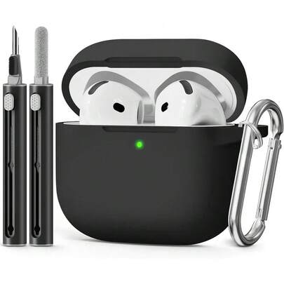 4th Generation Soft Silicone Protective Case With Cleaning Kit, Compatible With 4th Gen Smartphones For Men And Women - Black