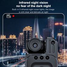 2K Mini Body Camera 1.3inch Screen 180° Rotatable Lens Body Mounted Camera Small Portable IR Night Vision Body Camera Camera Bike 1000mAh Large Capacity And Ultra-Long Standby Time
