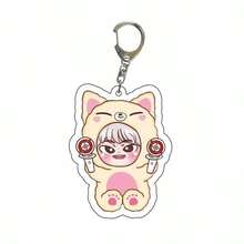 1 Piece, SKZOO,Spell Back Key Chain, Cartoon Photo Card, Bag Pendant, Cheng Xiao Lu Guangxia Cartoon Surrounding, Acrylic Key Chain Animation Surrounding, Party Gifts, Backpack Pendant. - Multicolor - View 9