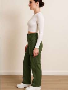 pantalon de cargo para dama ma1120 - Verde - Ver 2