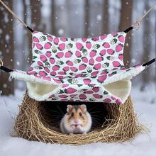 Small Animal Hideaway& Hammock, Cozy House With Roof For Small Pets To Sleep And Hide - Washable Pet Cave& Hideout Corner, Hanging Hammock Hideout Bed, Cage Accessories For Guinea, Hamster, Rat, Glider, Squirrel, Ferret, Kitten, Squirrel, Chinchilla