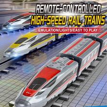 Kids Toy High-Speed Train, Remote Control High-Speed Rail Train, High-Speed Train Model, Realistic Mini Train Toy - Multicolor - View 8