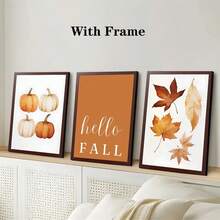 1PC Fall Autumn Maple Leaf Bird Pumpkin Chrysanthemum Posters Prints Canvas Painting Nordic Wall Art Pictures For Living Room Frameless Home Decor