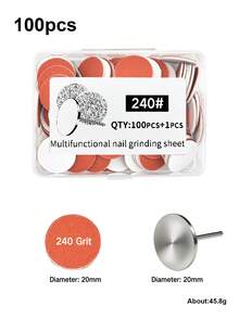100pcs/Box Colorful Nail File Sanding Discs, Nail Grinding Discs With Bearings, Nail Care Tools, Flat Head Foot Grinding Discs - Multicolor - View 19
