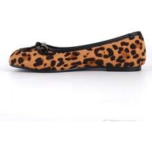 Women's Tabi Shoes Flats Split Toe Janpanese Ballet Flats Cute Black Bowknot Ballerina Shoes-2025 - Brown Leopard - 查看 8