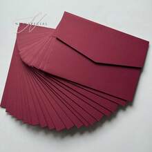 25pcs Tri-Fold Pocket Wedding Invitation Cards With Envelopes, Simple Invitation Cards For Engagement, Christening, DIY Invitations, 5*7 Inch Invitations, Pocket Invitations, Customized Invitations, Christmas Cards - Burgundy - View 11