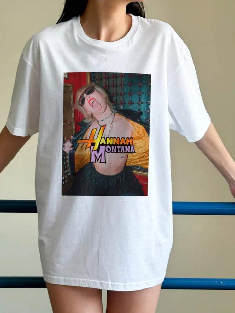 Retro Hannah  Montana T-Shirt, Hannah  Montana Vintage Shirt, Hannah  Montana T Shirt - 白色 - 查看 1