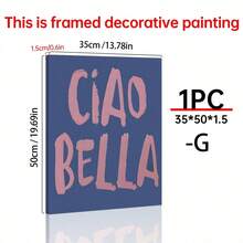 1pc Ciao Bella Poster Decoration, Wall Art, Girly Room Decor, Cute Wall Art, Pink Retro Poster, Wall Decoration Poster, Wall Canvas Decoration, Ideal Gift For Bedroom Living Room