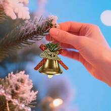 6Pcs Hand Bell Service Bell Christmas Decoration Shiny Jingle Bells For Home Holiday Christmas Tree Decorations