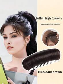 2pcs/1pc Fluffy Hair Comb Pad, Volumizing Hair Styling Tool, Invisible Curly Hair Clip, Hair Puff Styling Insert Tool, DIY Hairstyle - Hair Accessory For Women, Home Beauty Women Accessory Gifts, Hair Styling Kit, For Barber Salon Beauty Travel Essentials ,Hair Styling Tools