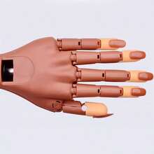 Nail Acrylic Gel Practice Hand 100 Pcs Nail Tips Flexible Training Nail Art Tip - Brown - View 7