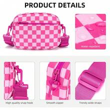 Checkered Crossbody Bag For Men And Women Unisex Small Cute Purses  Shoulder Handbags Wide Strap Small Crossbody Bag With Wide Guitar Strap Camera Purse Shoulder Handbag Satchel - Đen Trắng Kiểm Tra - Xem 11