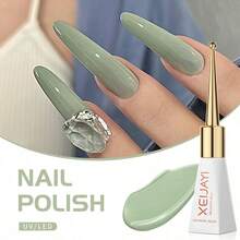 XEIJAYI 1pc 10Ml Long-Lasting Eggshell Glue Gel Nail Polish UV/LED Soak Off Gel Nail Polish For Nail Art DIY Salon Home Holiday Gift For Women - 軍綠色 - 查看 8