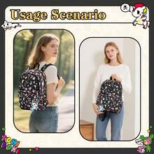 Official Tokidoki Unicorno Backpack With Keychain For Women Men, Cartoon Large Capacity Travel Laptop Book Bag Casual Daypack Shoulder Bag - màu đen - Xem 7