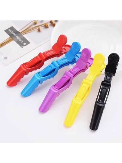 6 Stück Professionelle Haarstyling Clip Set - langanhaltend Kunststoff, einfaches Design für Salon & Heimgebrauch, Multifunktions Haarstyling Clip, Positionierungszone Krokodilclip, Langschnabel Clip, Kranenschnabel Clip, ideale Wahl für Locken Friseure, es gibt mehrere Farben zur Auswahl, Geschenke, Reisen, Geschenke für Frauen, Haarsachen, Strumpfstopfer