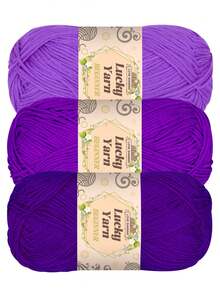 3pcs High Quality 4-Ply 100% Acrylic Yarn, Suitable For DIY Knitting And Crochet Projects - Great For Scarves, Blankets, Sweaters And Rugs - Available In Multiple Colors, Autumn/Winter - Multicolor - View 12