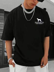 Men's Basic Graphic T-Shirt | Hunting Dog Pattern Design | 100% Cotton | Soft Comfortable | Ideal For Hunters & Daily Wear | Perfect Gift For Him | Unisex Crew Neck Tee | USA Made - 黑色 - 查看 4