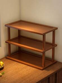 1-Piece Bamboo Multi-Tier Cup And Glassware Holder - Easy Assembly, Triangular Design Ideal For Kitchen And Dining Storage, Holds Mugs And Water Glasses - Natural Bamboo Finish, Space-Saving Home Decor And Countertop Organizer, Bamboo Kitchenware - Brown - View 11