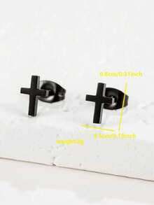 زوج من أقراط الصلبان الأنيقة من الفولاذ المقاوم للصدأ، مجوهرات للنساء، أقراط أنيقة بطراز بانك، أفضل هدية لحفلات الأصدقاء، عيد الحب، عيد الأم، المناسبات، أعياد الميلاد