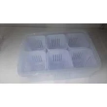 Plastic Organizer Boxes For Treats/Fruits In The Refrigerator With 6 Compartments - trắng - Xem 9