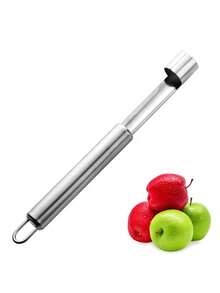 1pc Stainless Steel Fruit Corer, Silver Apple Core Remover Tool, Multifunction Kitchen Utensil