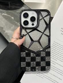 Funda de teléfono con diamantes brillantes y tarjeta brillante compatible con iPhone 17, 16, 15, 14, 13, 12, 11 Pro Max, cubierta protectora a prueba de golpes - Negro - Ver 7