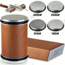 Rolling Knife Sharpener For Straight Edge Knife Sharpener Kit With 15/20° Degree Magnetic Angle For Kitchen Knives Whetstone Set