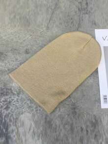 قبعة بيني ذات لون واحد مزدوجة الطبقة للنساء، متعددة الاستخدامات، متناسقة مع أي إطلالة